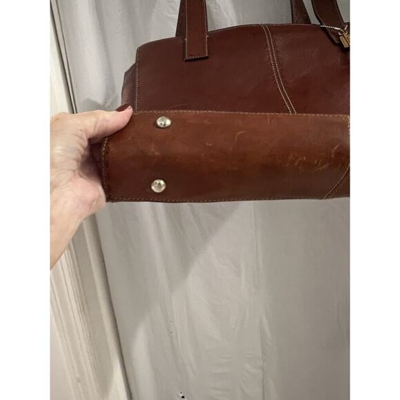 Fossil Brown Leather Vintage Sedona Numbered ZB9010 Shoulder Tote Bag 15x12x3 - Picture 3 of 14